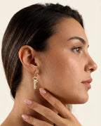 Personalized Gold Name Earring - Custom Dangle Hoop Jewelry