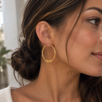Personalized Gold Name Hoop Earrings - Custom Script Jewelry