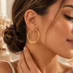 Personalized Gold Name Hoop Earrings - Custom Script Jewelry