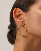 Personalized Gold Name Hoop Earrings - Custom Script Jewelry