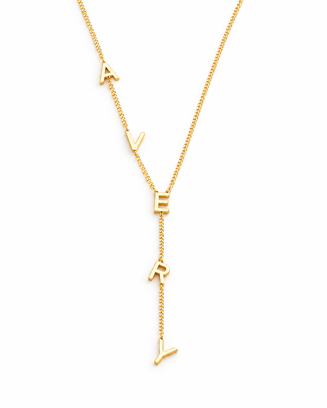 Personalized Gold Name Lariat Necklace