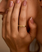 Personalized Gold Name Ring - Custom Engraved Stacking Band