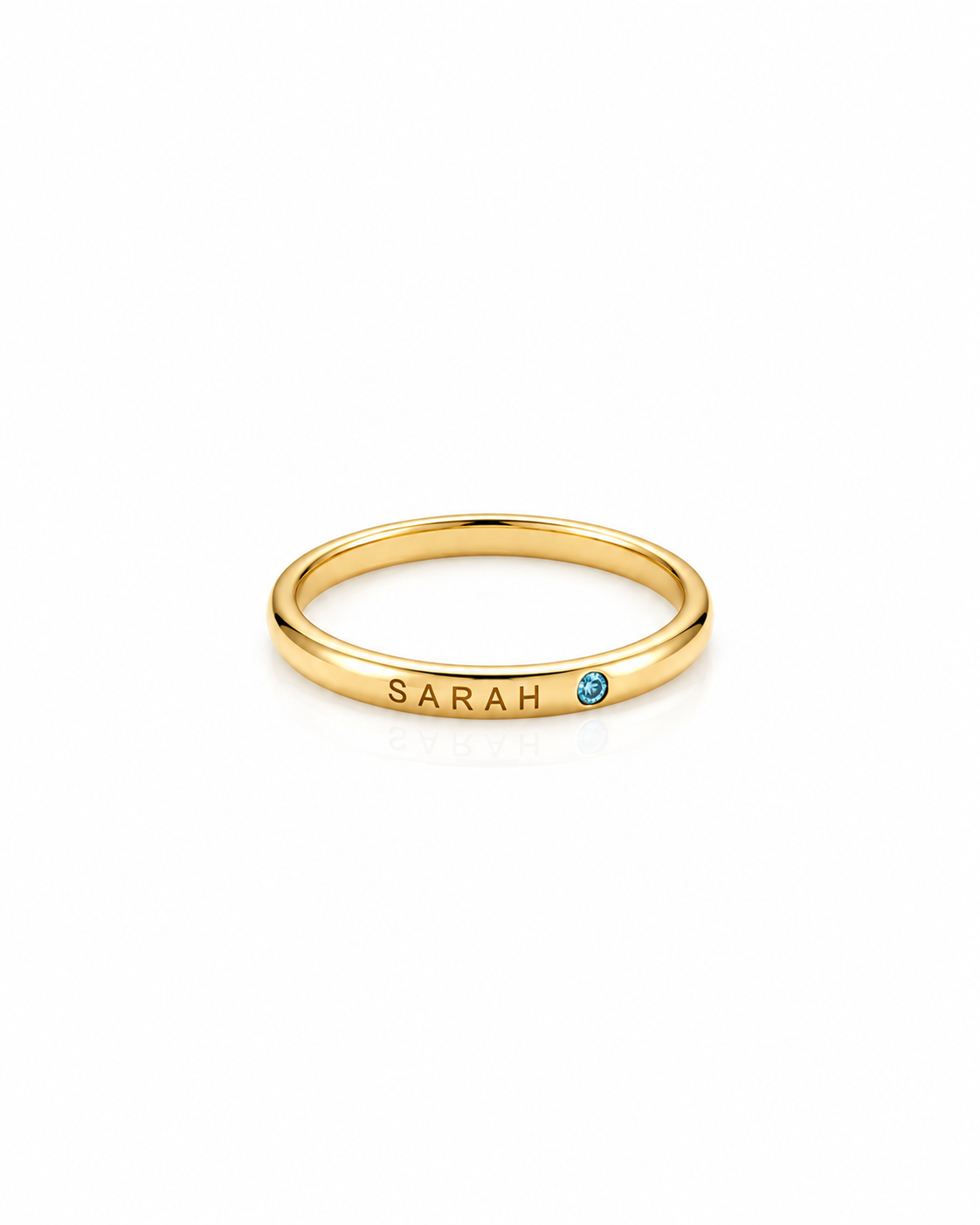 Personalized Name Ring with Birthstone
