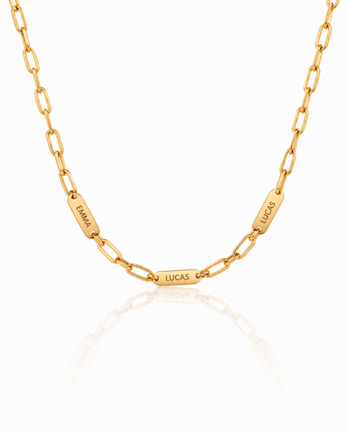 Personalized Gold Paperclip Name Necklace