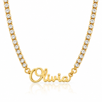 Personalized Gold Tennis Chain Name Necklace