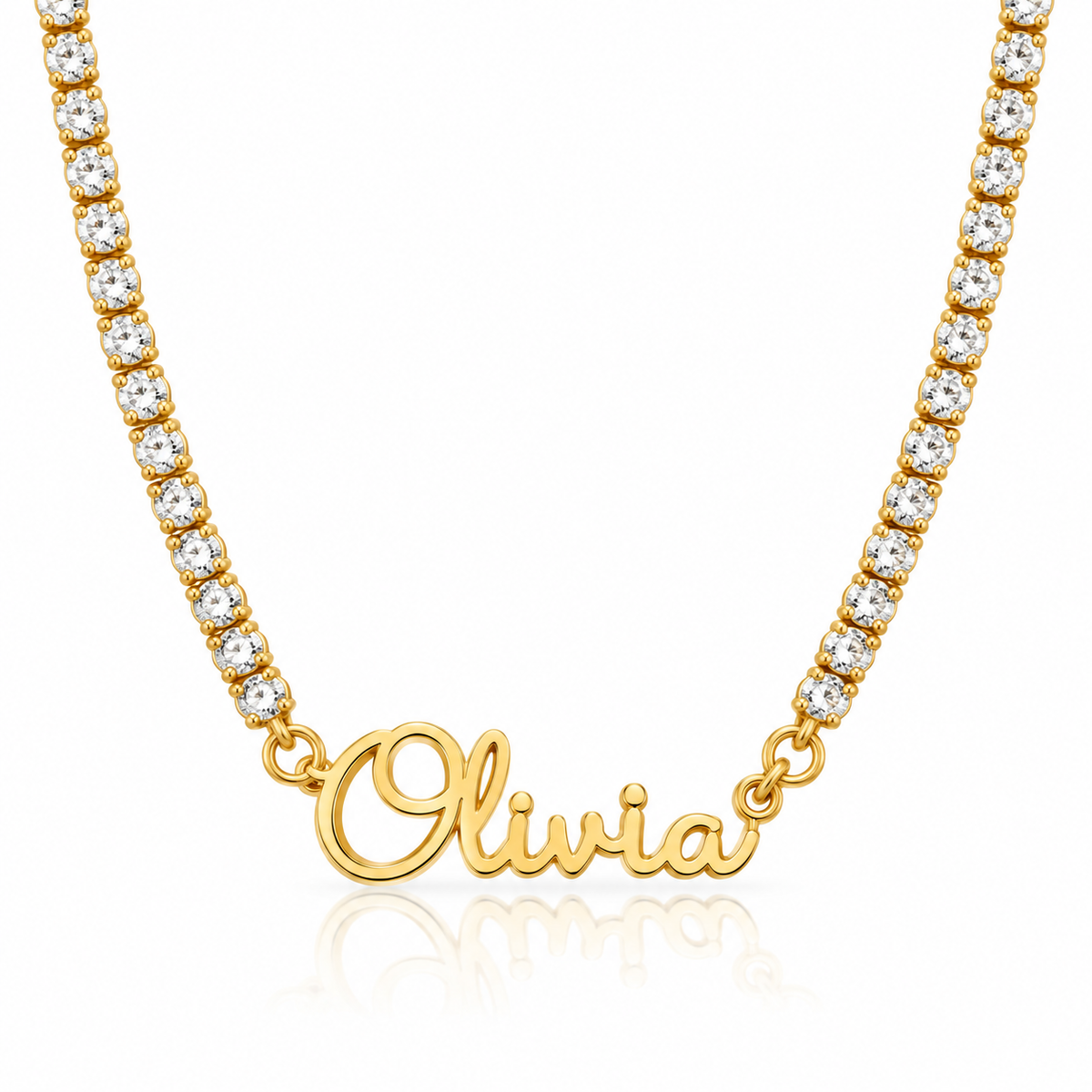 Personalized Gold Tennis Chain Name Necklace