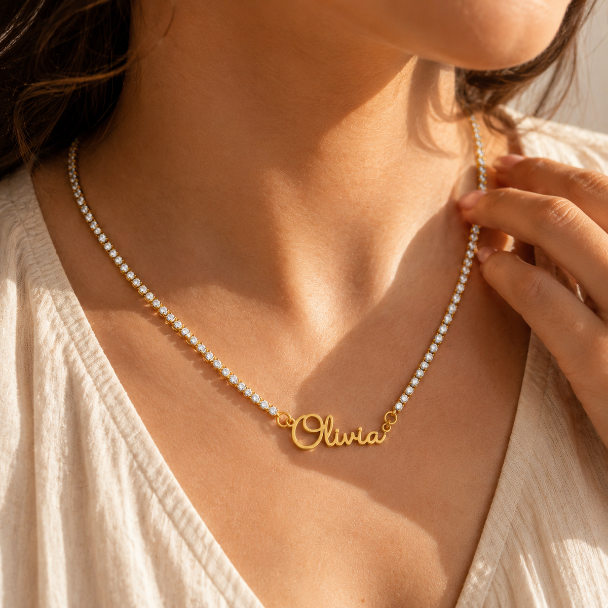 Personalized Gold Tennis Chain Name Necklace