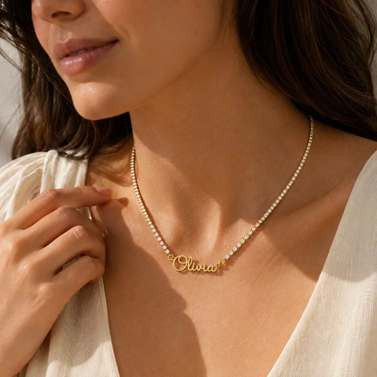 Personalized Gold Tennis Chain Name Necklace