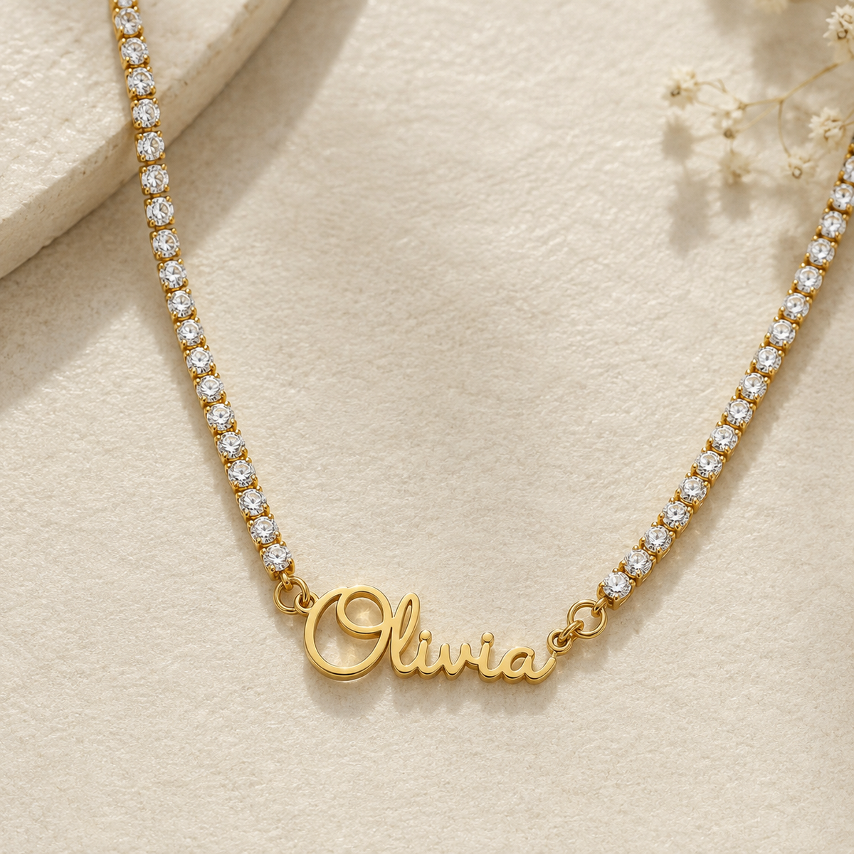 Personalized Gold Tennis Chain Name Necklace