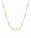 Personalized Heart Chain Name Necklace - Custom Gold Jewelry Gift