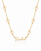 Personalized Heart Chain Name Necklace - Custom Gold Jewelry Gift