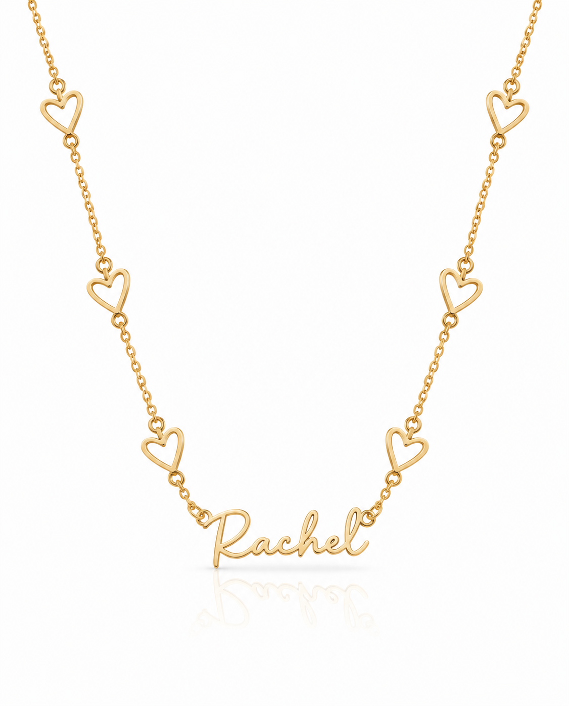 Personalized Heart Chain Name Necklace - Custom Gold Jewelry Gift