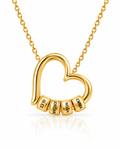 Personalized Heart Necklace with Custom Name Beads - Family Gift