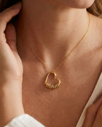 Personalized Heart Necklace with Custom Name Beads - Family Gift