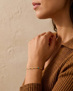 Personalized Name Bar Bracelet with Birthstones - Dainty Gold Jewelry