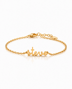Personalized Name Bracelet, Custom Gold Name Jewelry - 925k Sterling Silver
