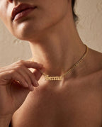 Personalized Old English Name Necklace - Gold Curb Chain