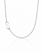 Personalized Sideways Initial 'S' Necklace in Silver