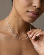 Personalized Sideways Initial 'S' Necklace in Silver