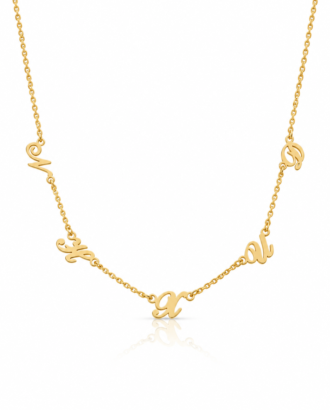 Personalized Spaced Letter Necklace - Custom Gold Initial Jewelry