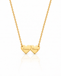 Personalized Two Heart Name Necklace in Gold