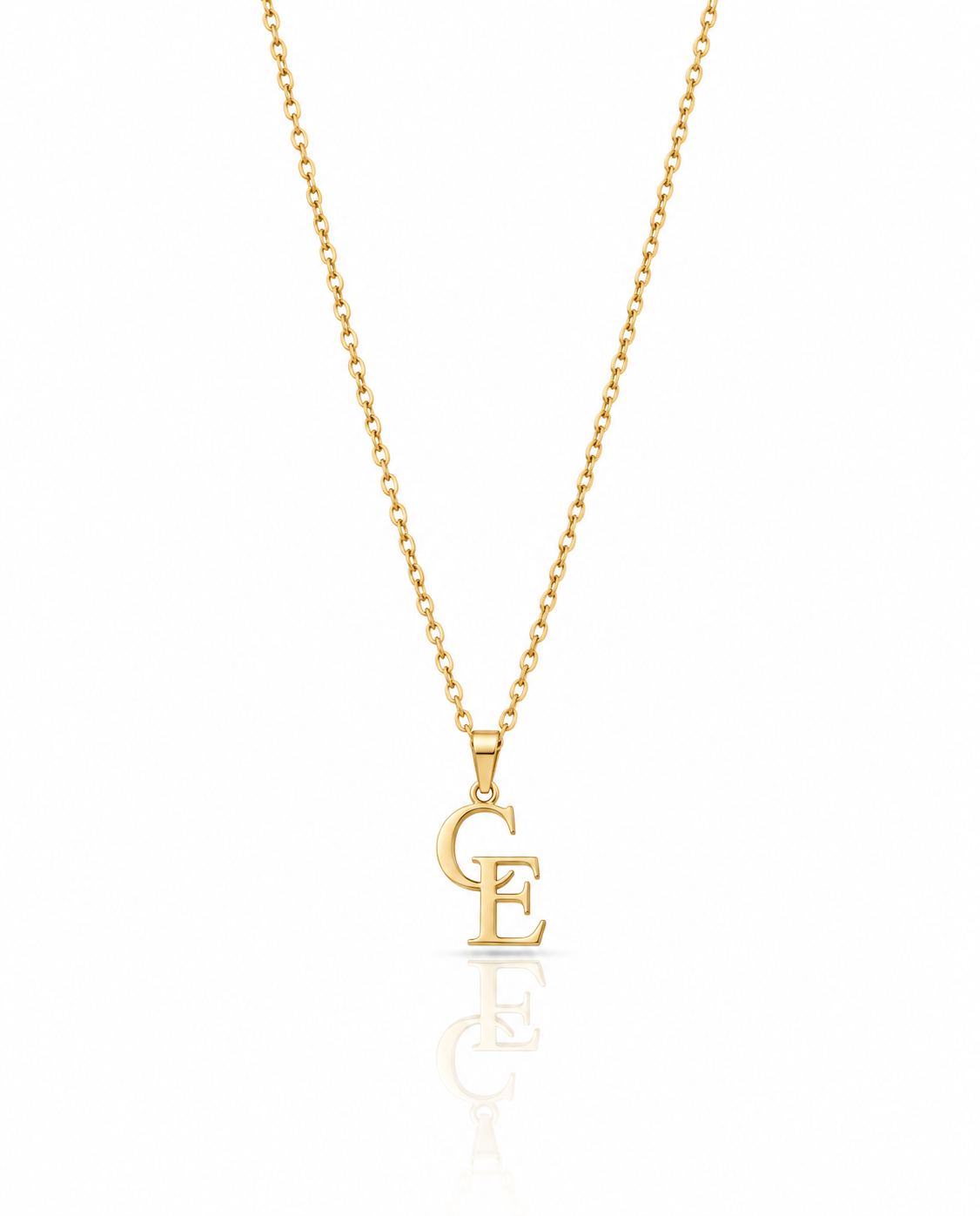 Personalized Two Initial Gold Necklace - Custom Letter Pendant Gift