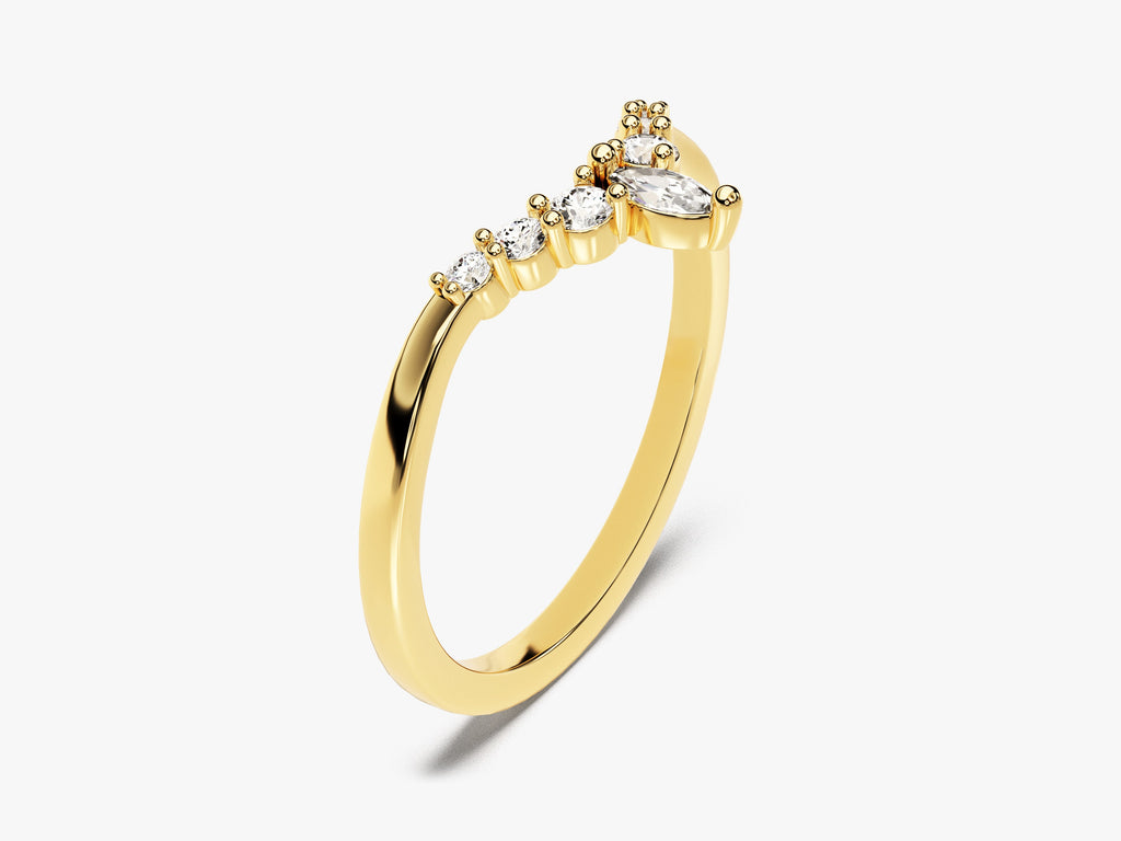 Vintage Marquise Tipped Wedding Band