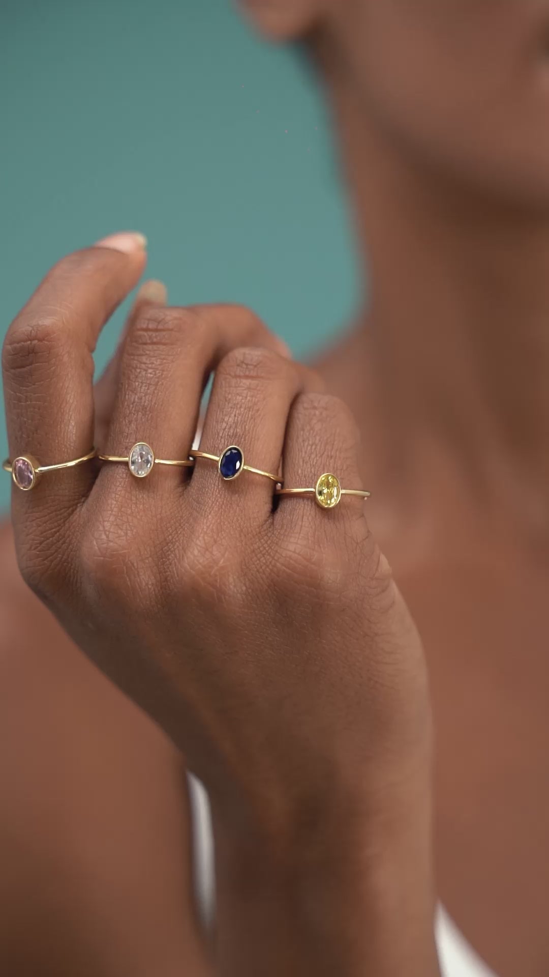 Personalized Dainty Birthstone Ring, Everyday Ring - 18k Gold Vermeil