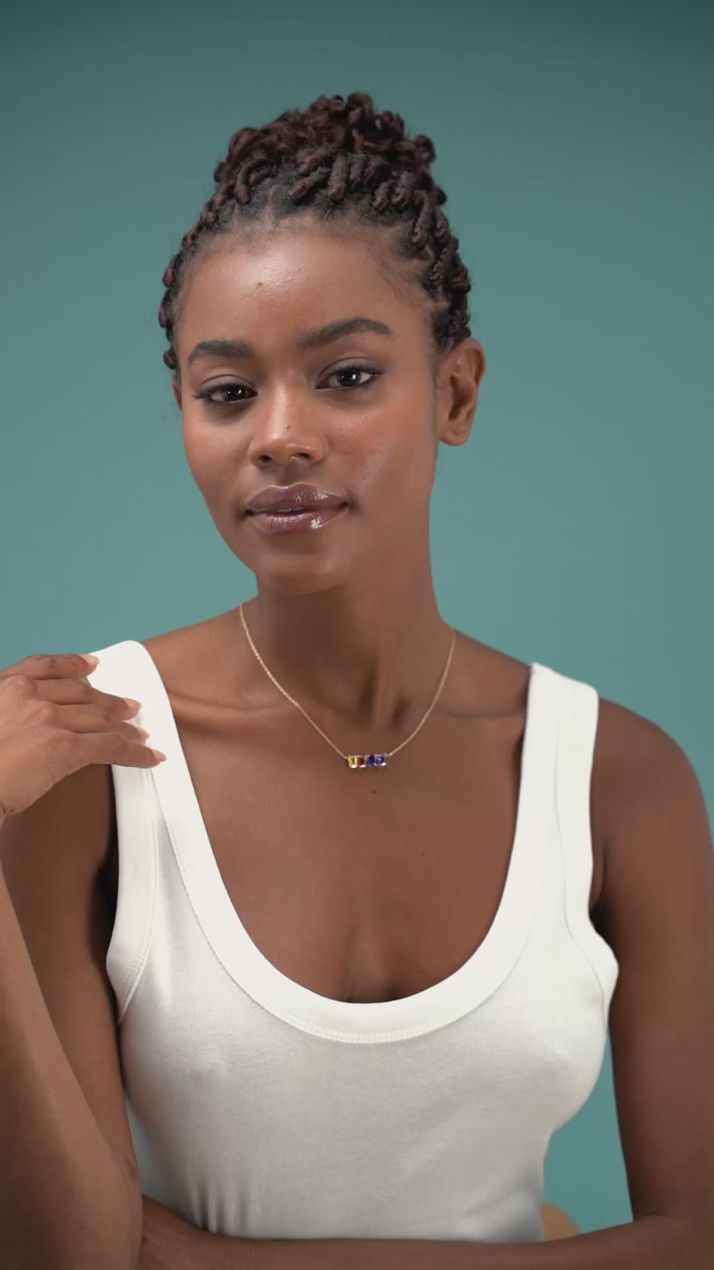 Personalized Baguette Birthstone Necklace - 18k Gold Vermeil