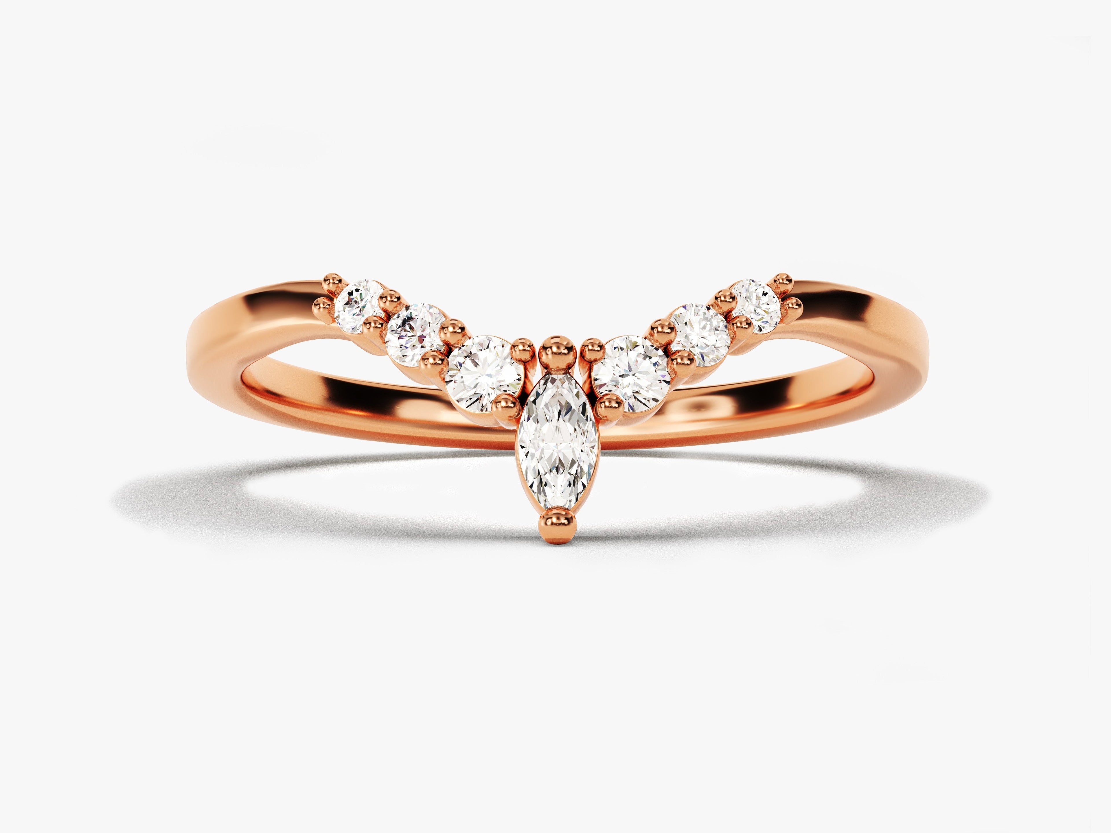 Vintage Marquise Tipped Wedding Band