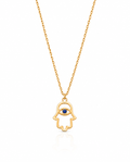 Sapphire Hamsa Hand Necklace, Protection Amulet - Protection Jewelry