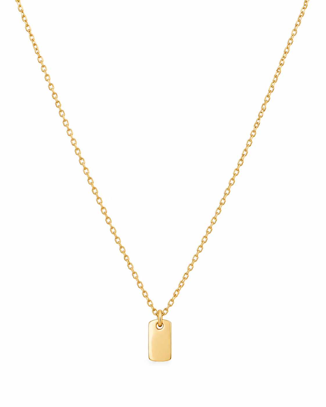 Simple Sleek Everyday Style Tag Necklace - Minimalist Jewelry