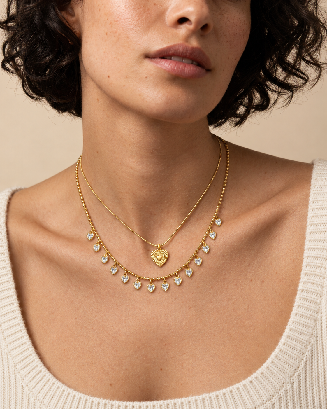 Sunburst Heart Layering Set on model