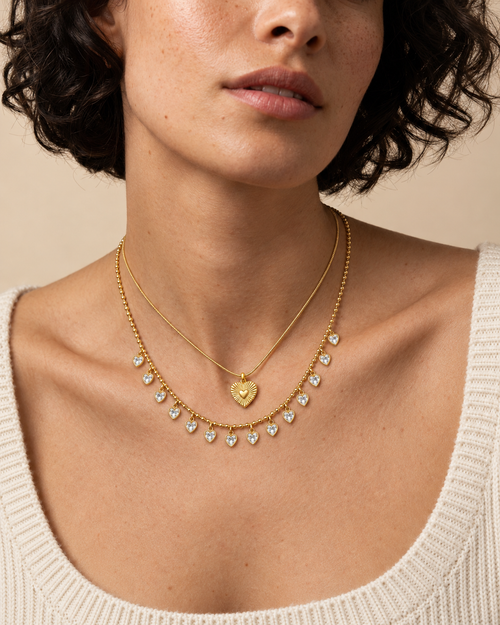 Sunburst Heart Layering Set on model