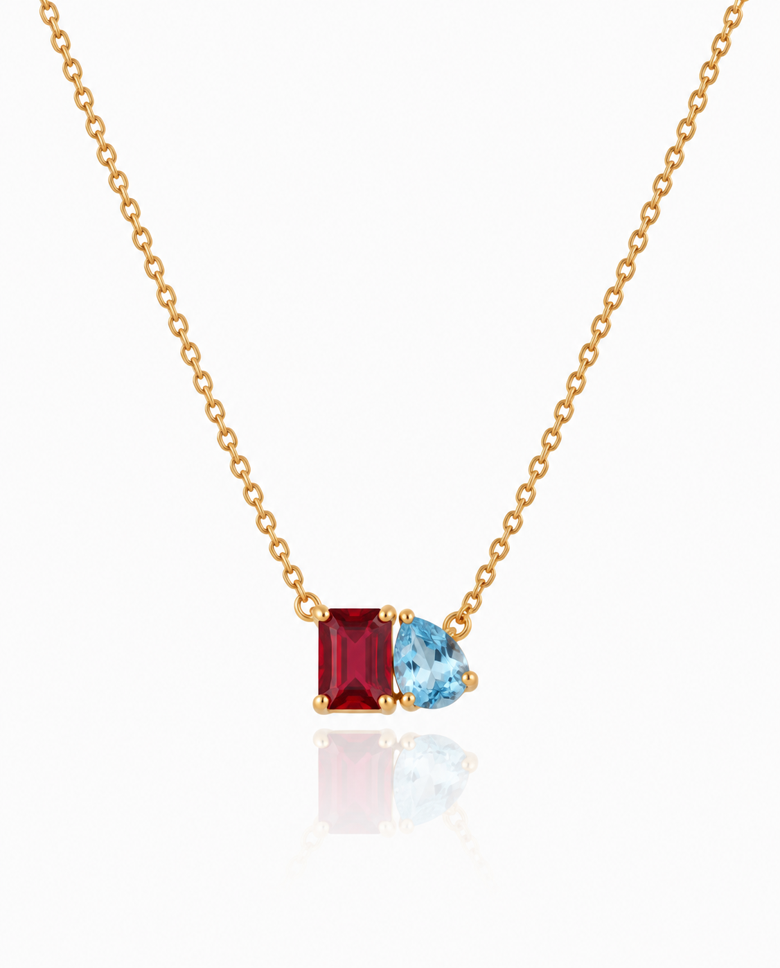 Toi et Moi Gemstone Necklace | 18k Gold Vermeil