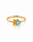Toi et Moi Gold Ring with Two Birthstones