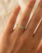 Toi et Moi Gold Ring with Two Birthstones