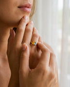 Toi et Moi Gold Ring with Two Birthstones