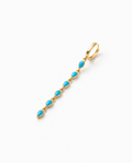 Turquoise Teardrop Cascade Gold Dangle Earring