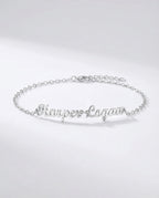 Two Name Bracelet - Personalized Double Name Jewelry - Custom Gift for Her