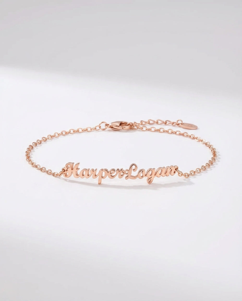 Two Name Bracelet - Personalized Double Name Jewelry - Custom Gift for Her