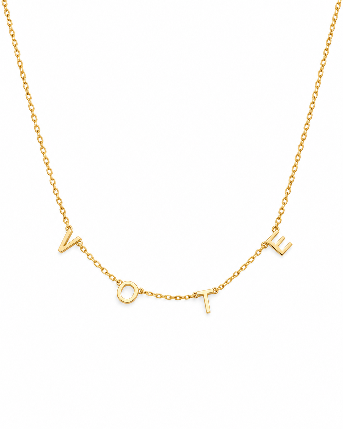 VOTE Initial Necklace, Personalized Letter Necklace - Vote Jewelry