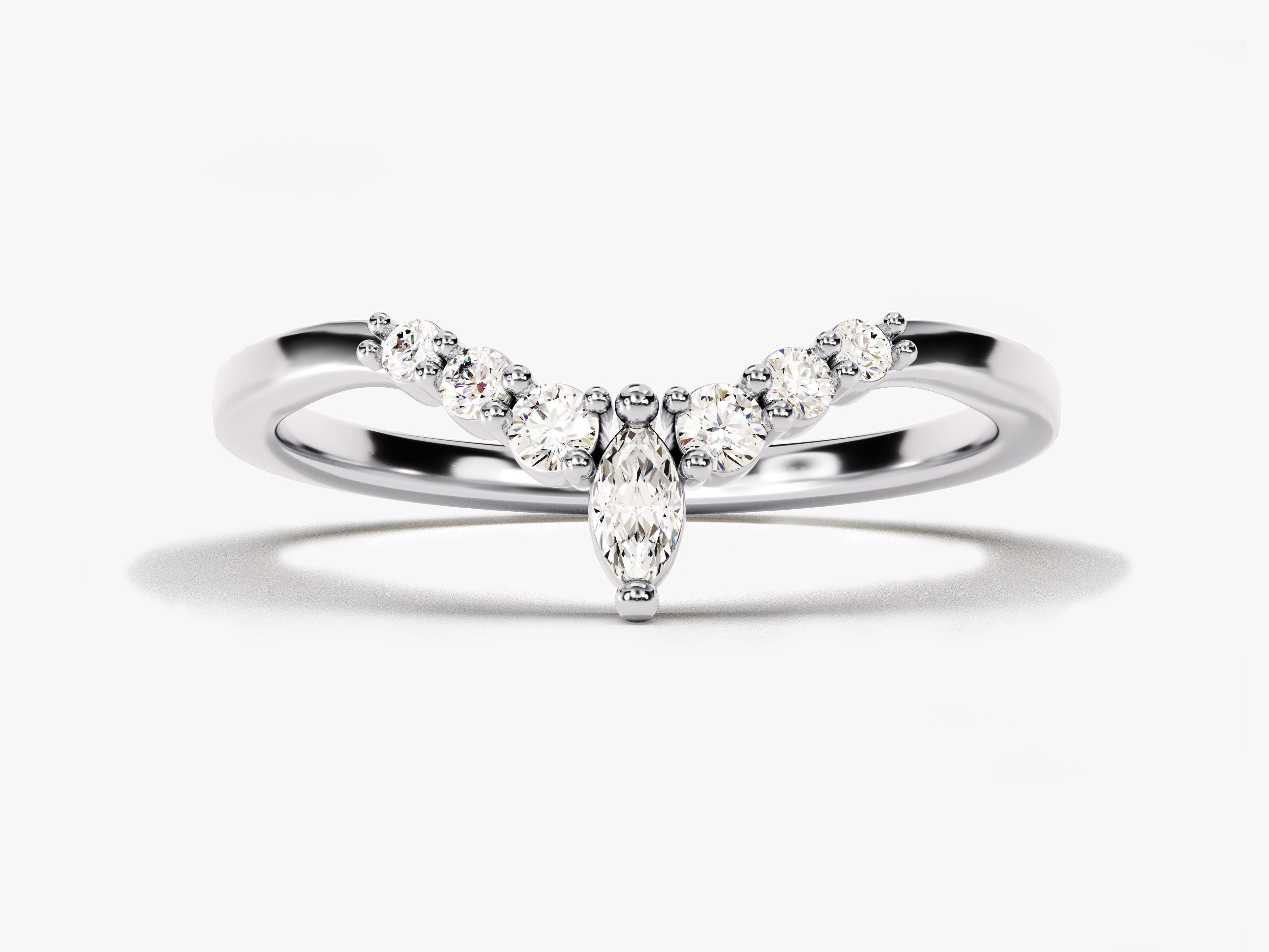 Vintage Marquise Tipped Wedding Band