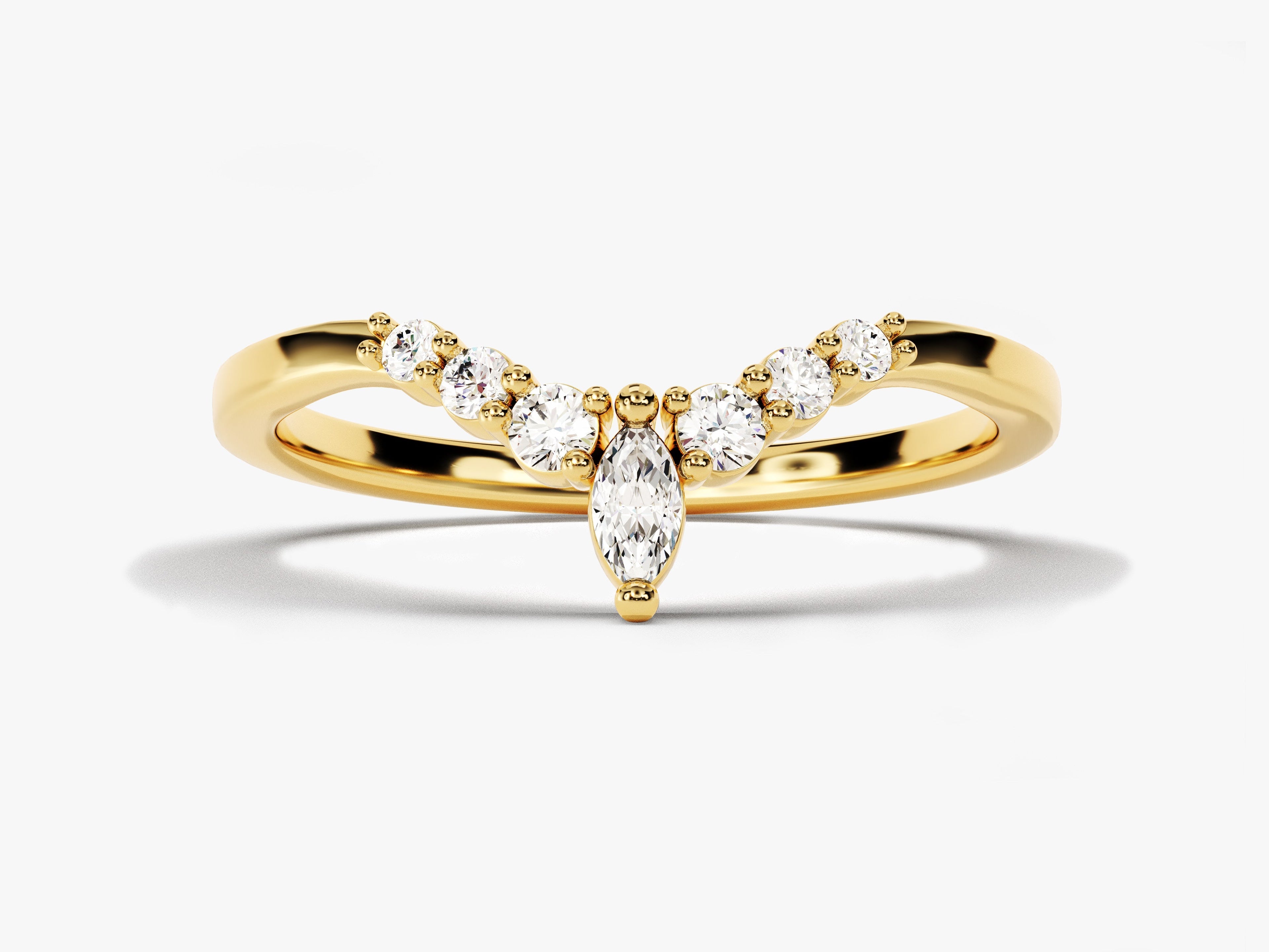 Vintage Marquise Tipped Wedding Band